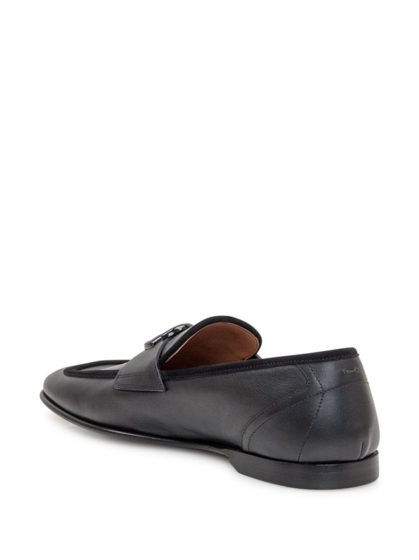 Dolce & Gabbana Moccasin With Logo Plaque In Black