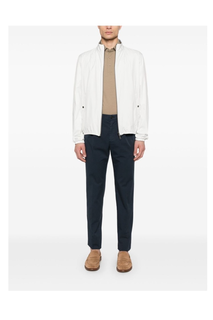 Herno Reversible Nylon And Cotton Jacket With Double Slider Zip Closure