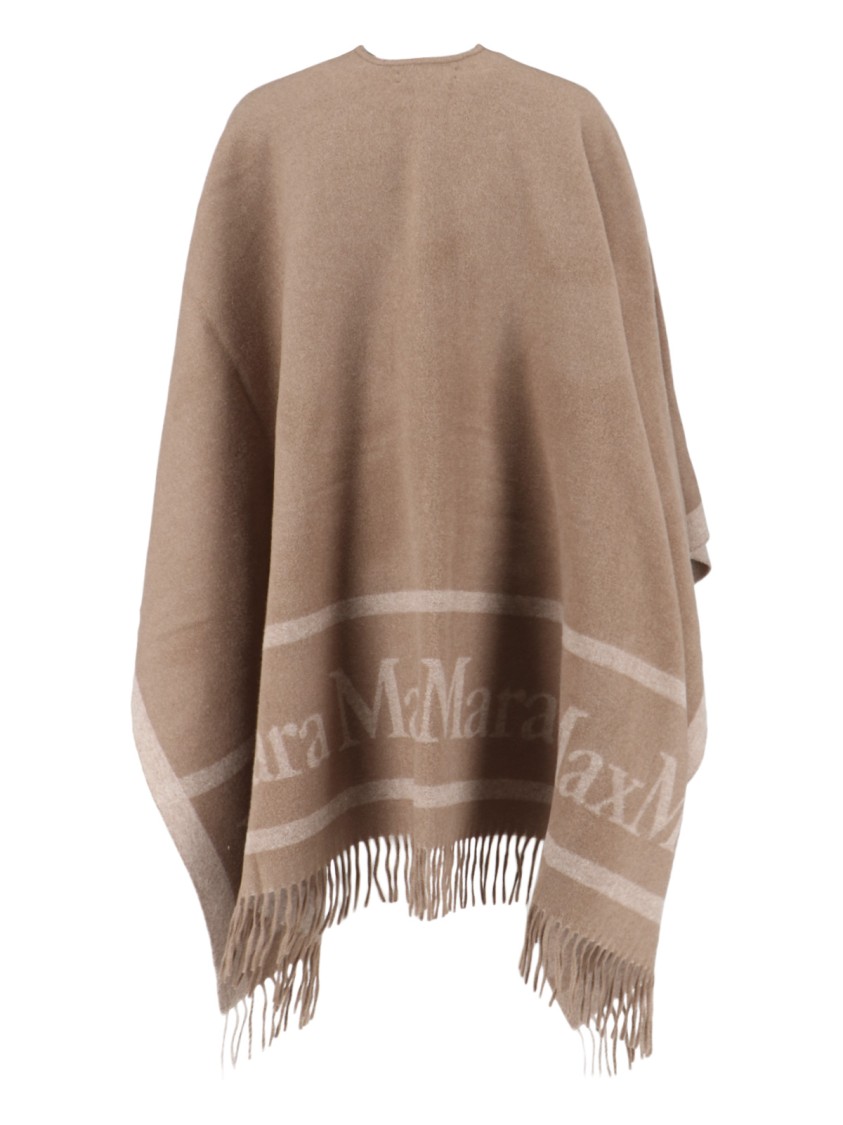 Max Mara "hilde" Wool Poncho Brown In Brown