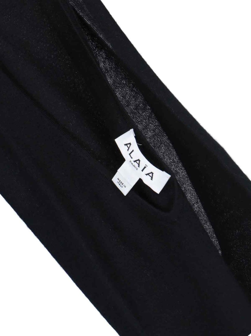 Alaïa Fitted Cashmere Cover-up With Round Neckline In Black