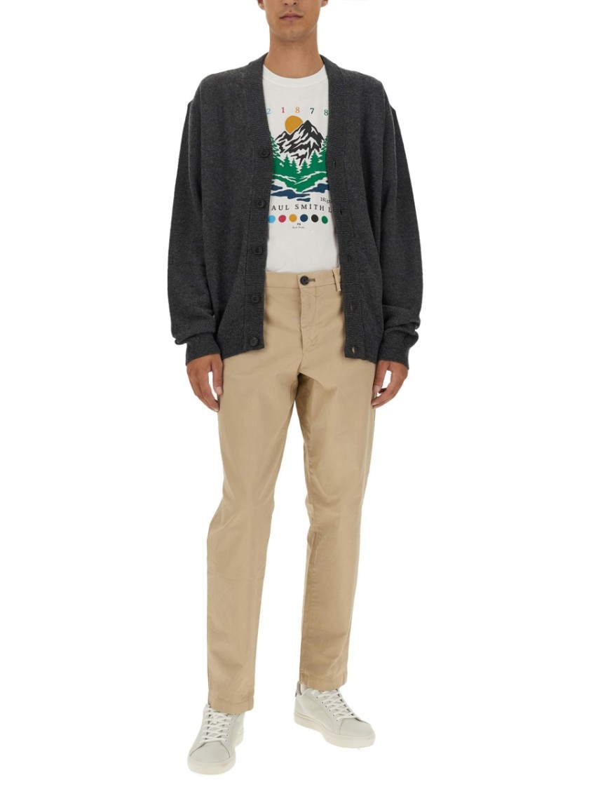 Ps By Paul Smith Ps Paul Smith Relaxed Fit Merino Wool Cardigan In Gray