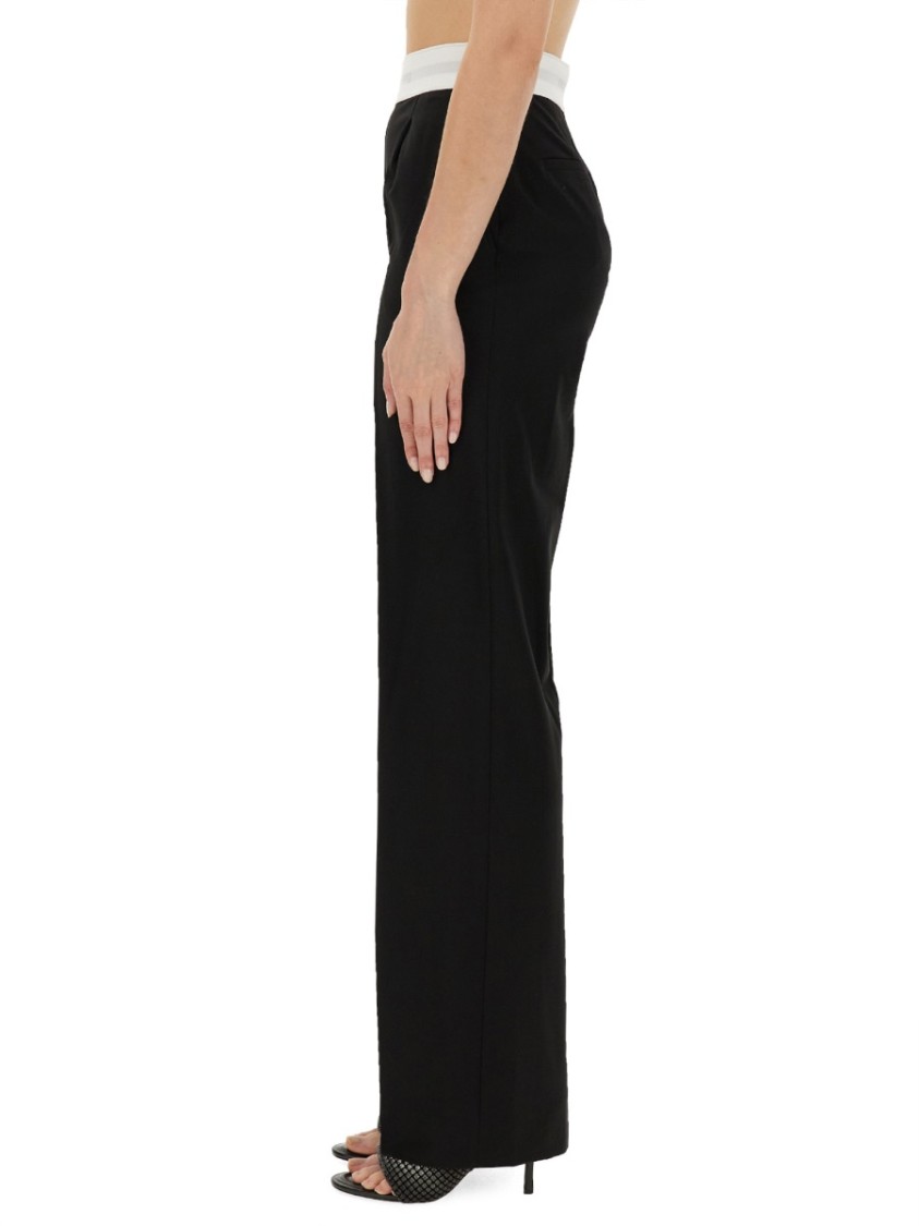Alexander Wang High Waisted Pleated Pant With Logo Elastic Clothing In Black