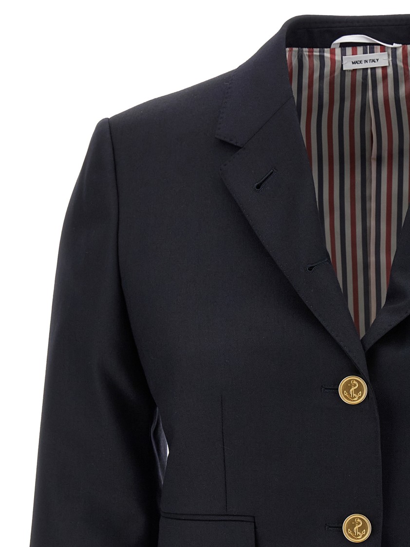 Thom Browne Wool Blazer With Golden Effect 2-buttons