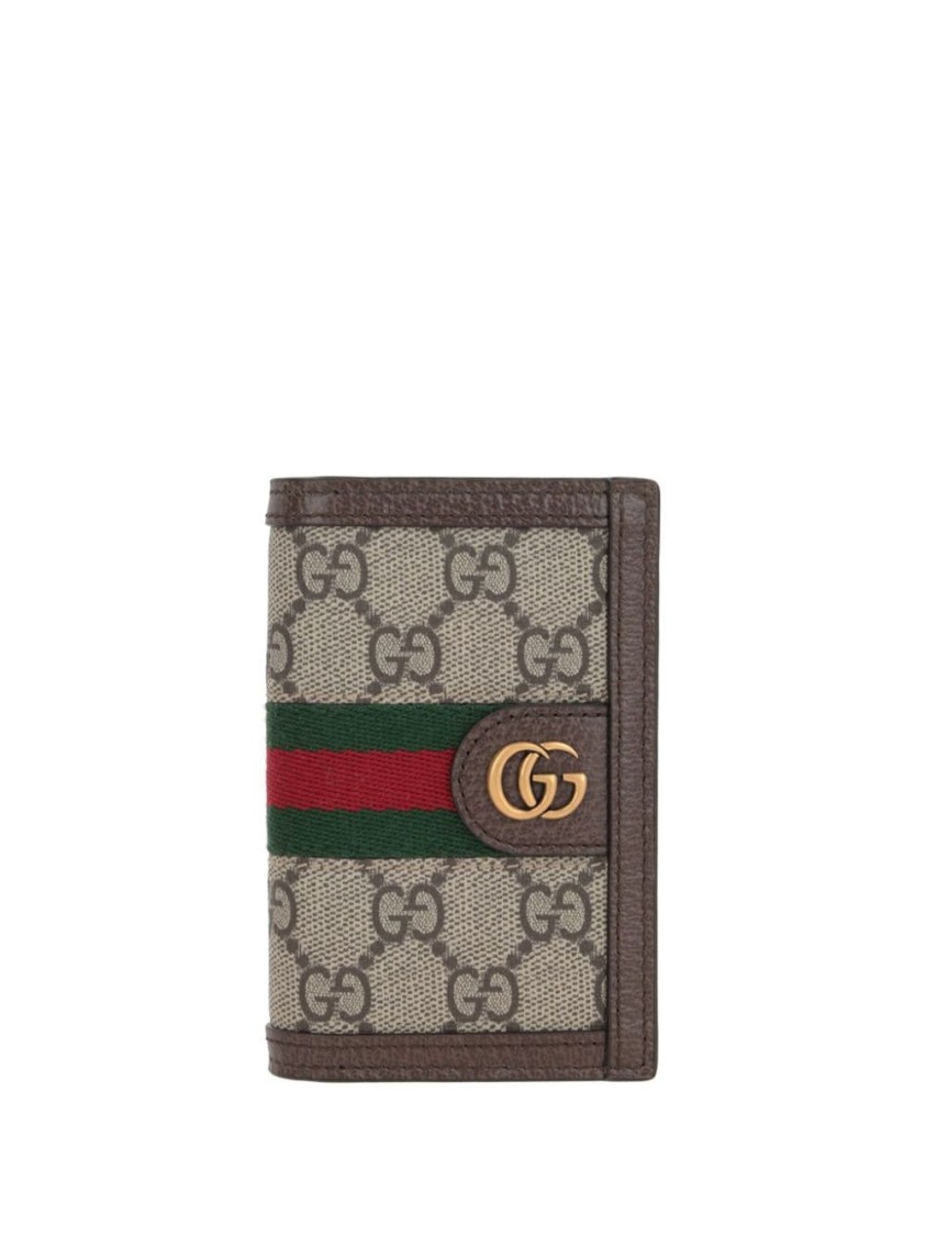 Gucci Gg Supreme Canvas Bi-fold Wallet In Gray