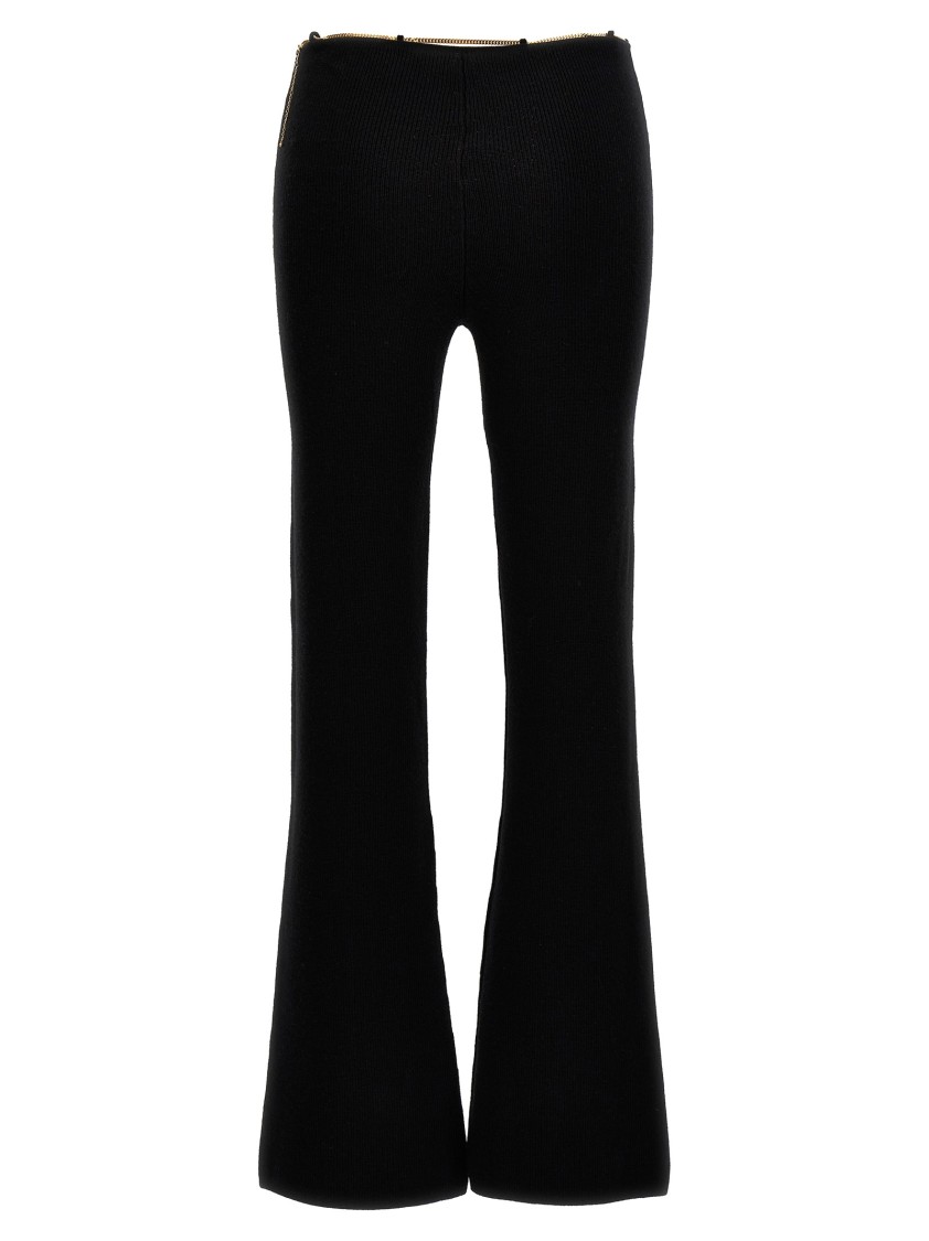 Alexander Wang Ribbed Chain-link Flared Trousers In Black