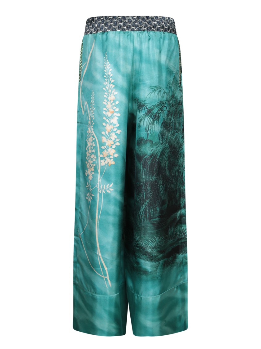 Pierre-louis Mascia Wide-leg Trousers With Botanical Print