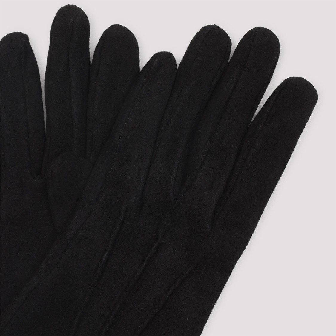 Giorgio Armani Black Lamb Leather Gloves In Black