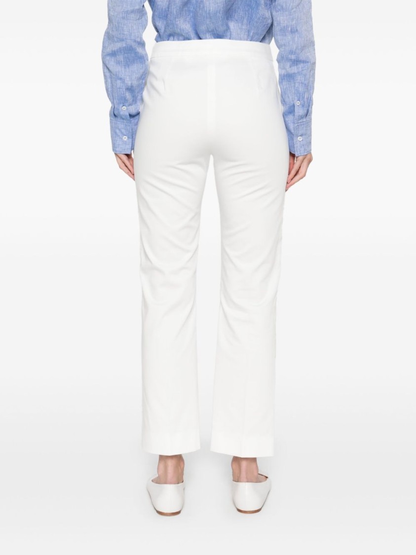 Max Mara Tailored Straight Leg Trousers With Belt Loops In White