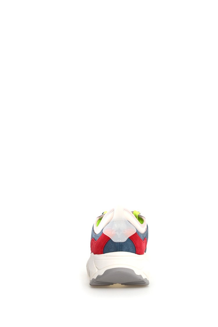W6yz Multicolor Elevated Rubber Sole Sneakers With Suede In Multicolor