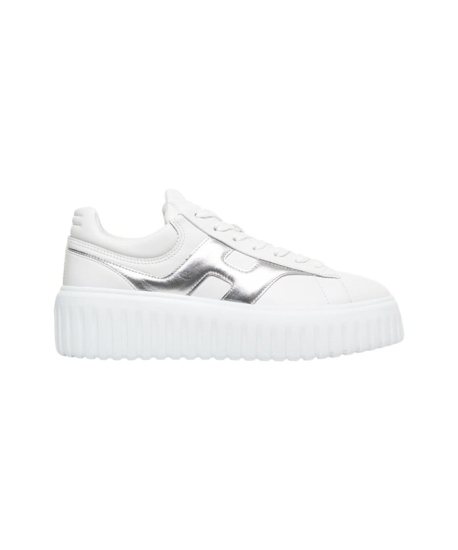 Hogan H-stripes Leather Sneakers In White
