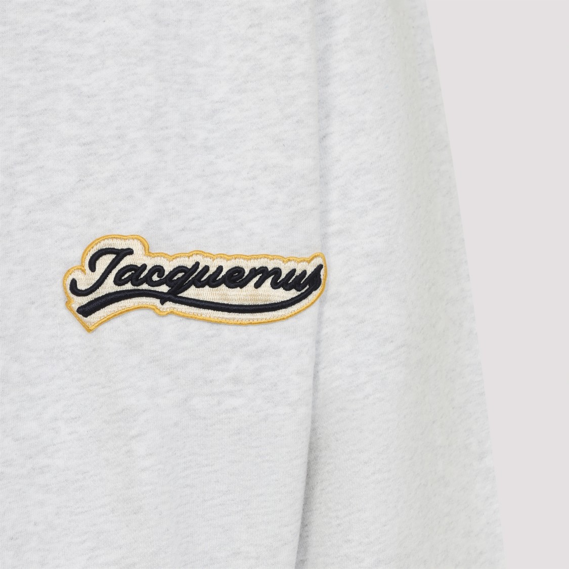 Jacquemus Men Grey Varsity Embroidery Hoodie In White
