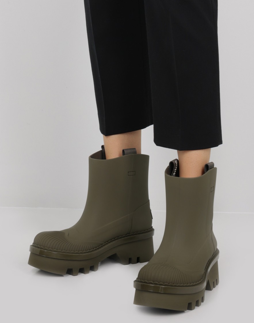 Chloé Raina Grape Leaf Rain Boots In Gray