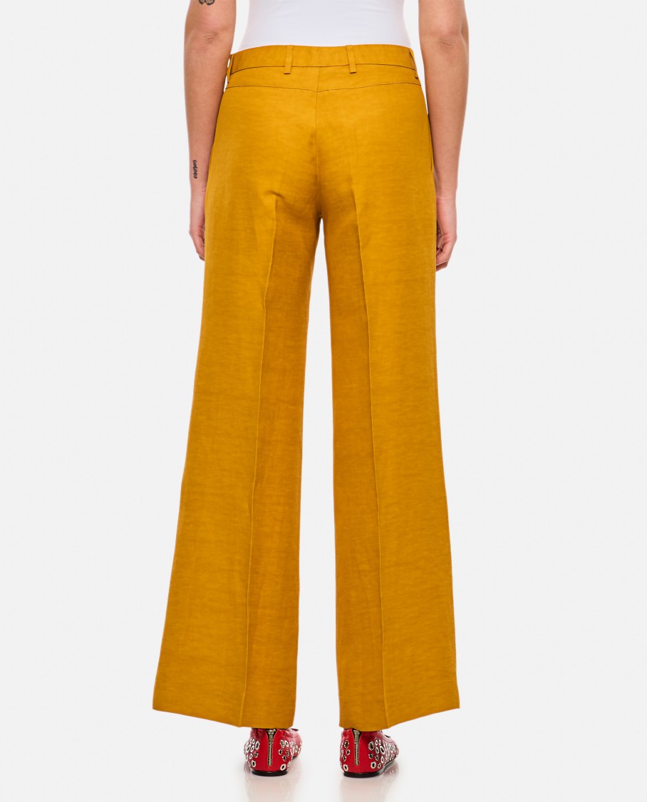 Alberto Biani Wide-leg Soft Pants With Front Closure And Side Pockets