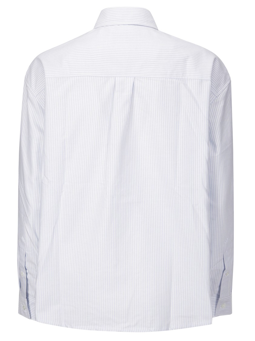 Apc A.p.c. Striped Shirt With Buttons And Front Pocket In White