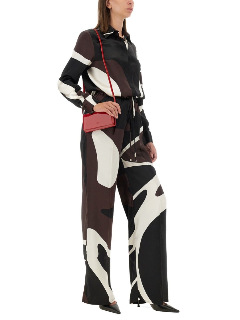Shop Kiton Pants With Print In Brown