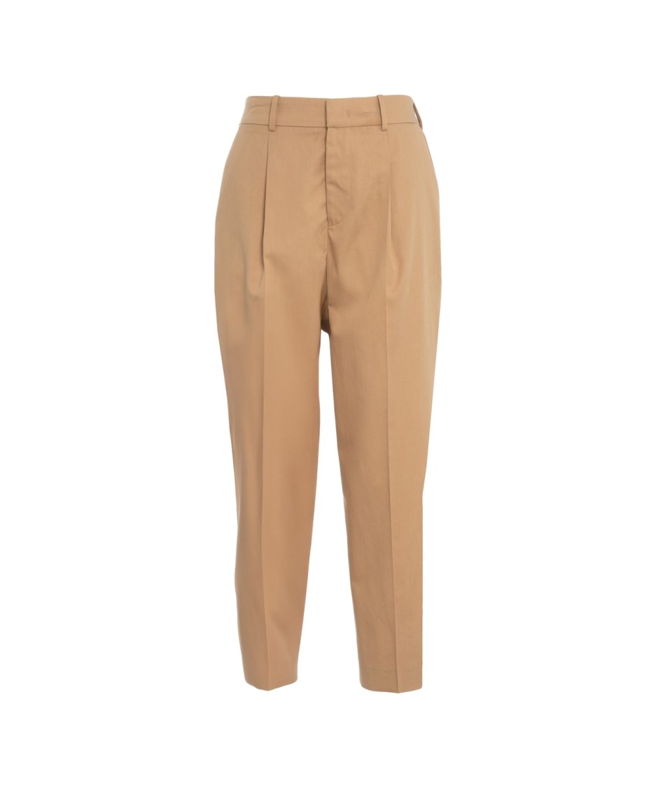 Pt01 Daisy' Pleated Pants In Brown
