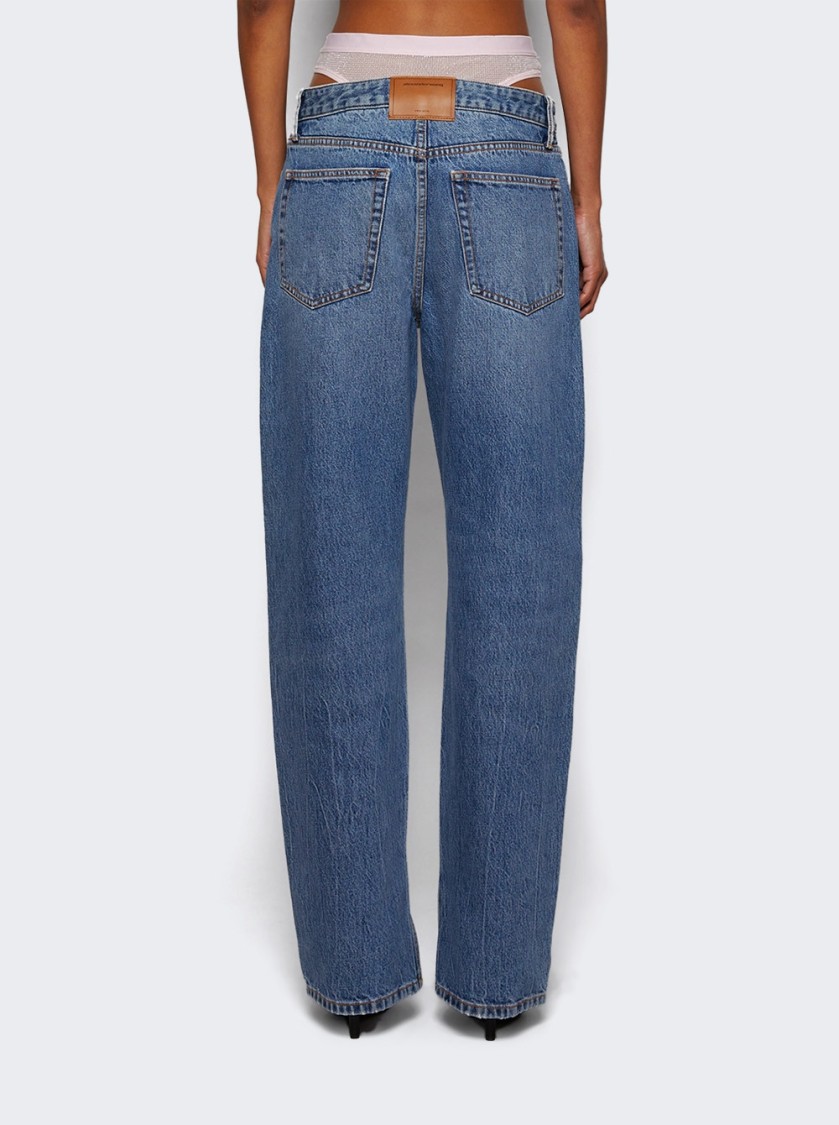 Alexander Wang Slit Hem Jeans W/ Mesh Underwear