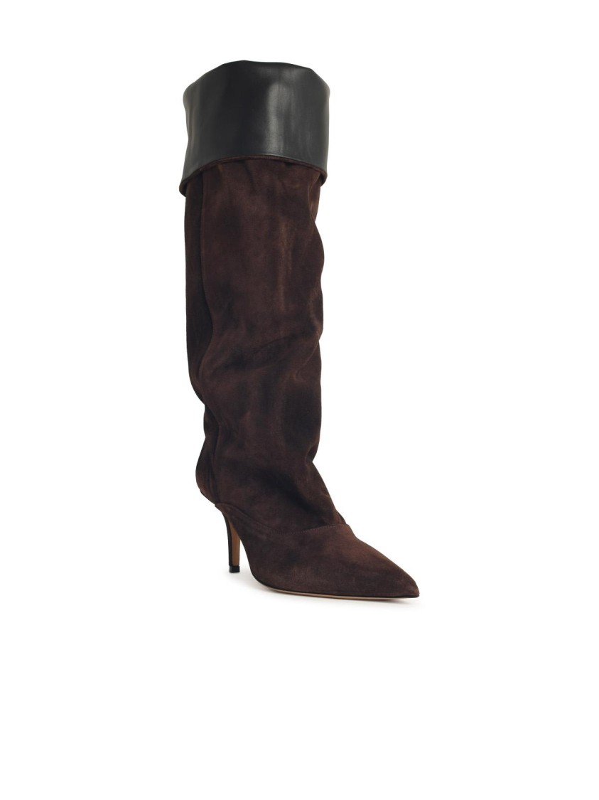 Paris Texas Ines Suede Knee-high Boots In Black