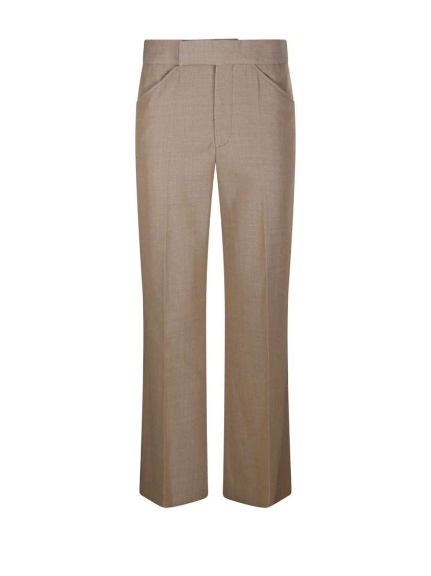 Shop Victoria Beckham 70s Cropped Flare Pant In Brown