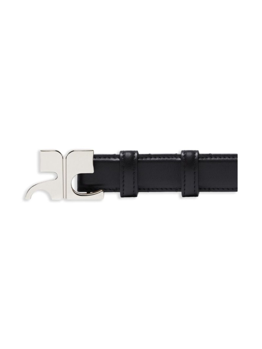 Shop Courrèges Calfskin Black Belt