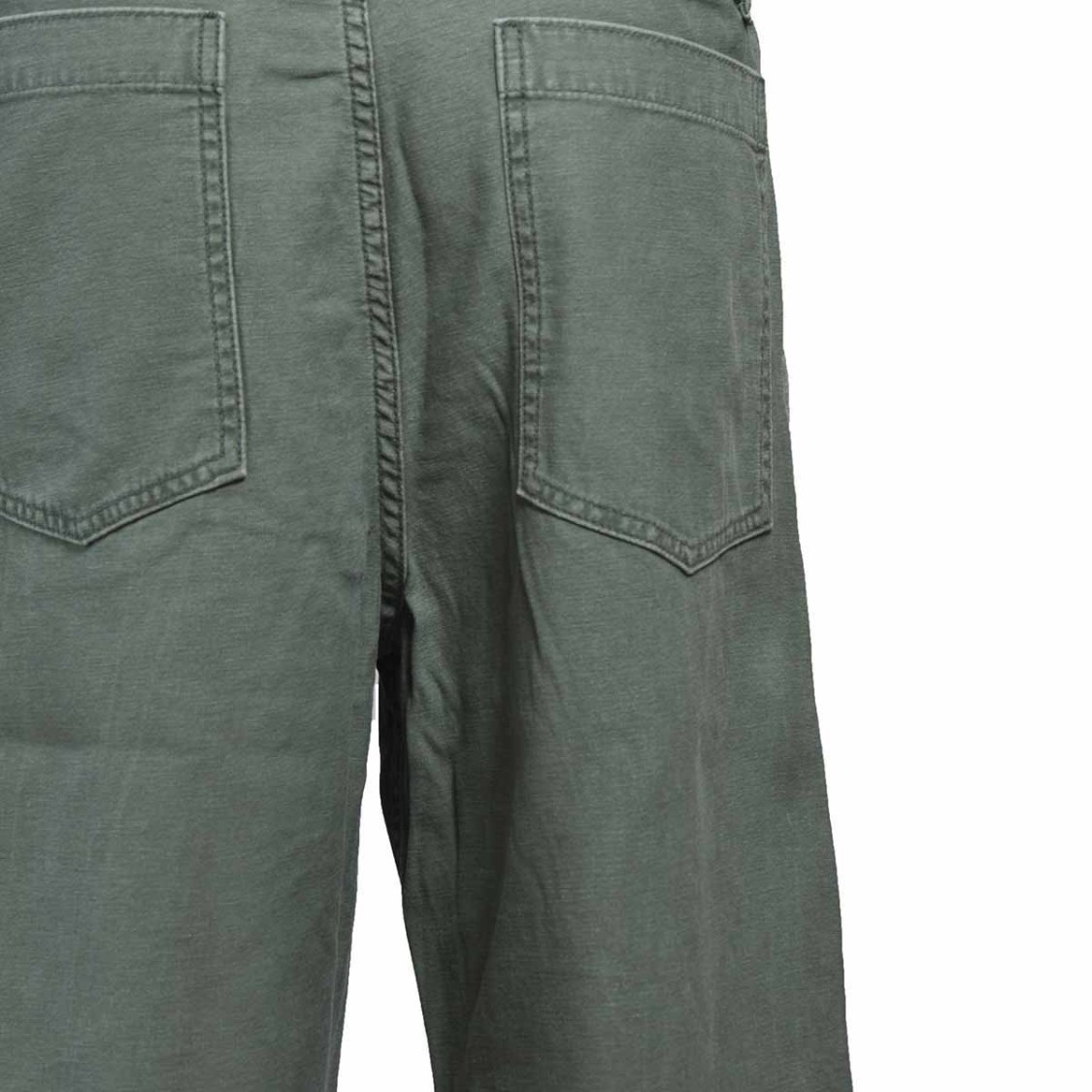 Mother The Major Sneak Fray Jeans In Green Cotton