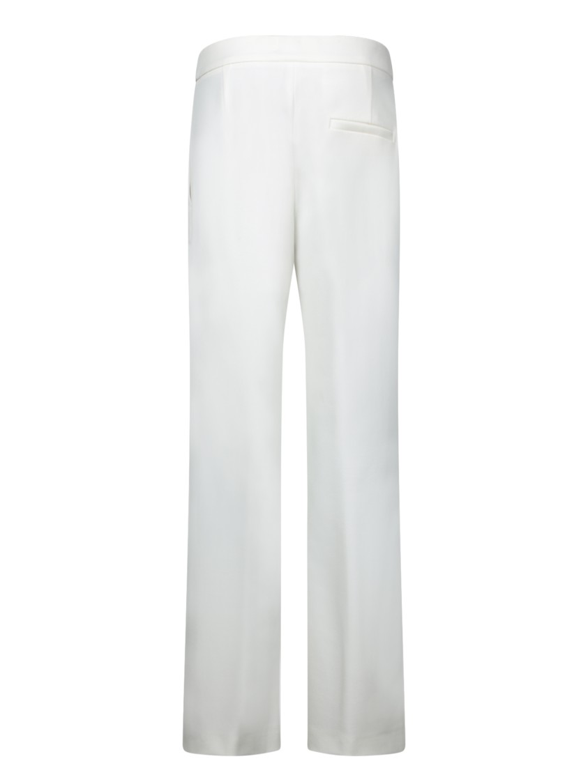 GENNY GENNY HIGH-WAISTED WHITE TROUSERS WITH SILHOUETTE