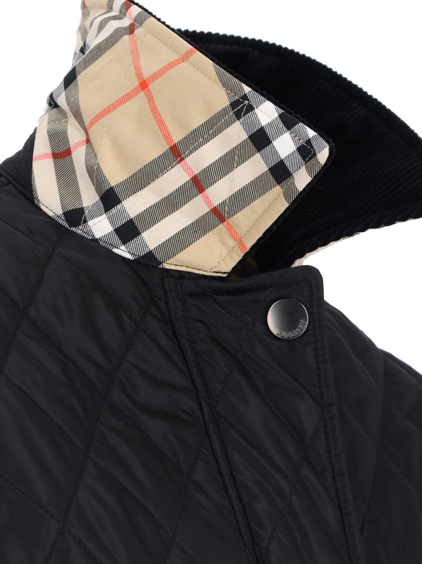 Burberry Quilted Jacket Corduroy Collar Casual