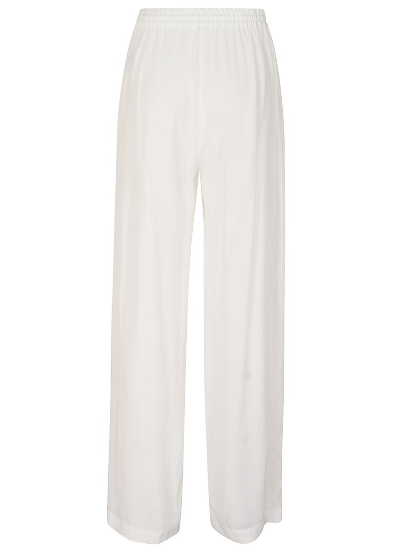 P.a.r.o.s.h . Wide-leg Silk Pants With Elastic Waistband In White