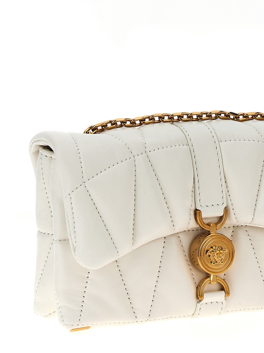 Versace 'mini Kleio' Crossbody Bag In White