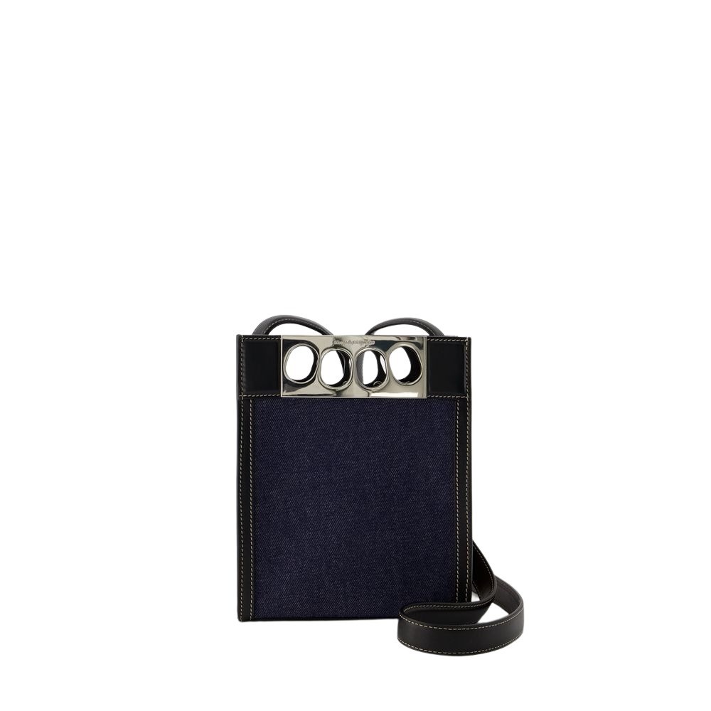 Alexander Mcqueen Mini Tote Bag - Leather - Denim/Black