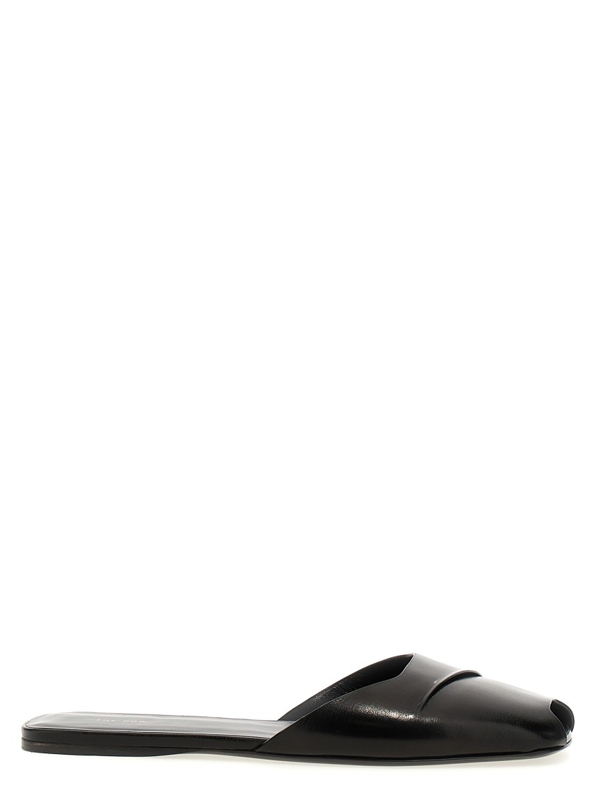 The Row 'milla Flat' Sandals In Black