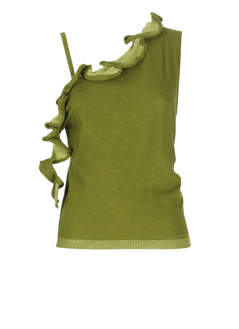 Dries Van Noten Ruffle Detailed Knitted Top