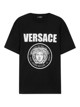 オールインワン・サロペット Versace Cut-Out Details Jersey Dress With Draped Sides VERSACE Cutout embellished ribbed cotton-blend jersey maxi