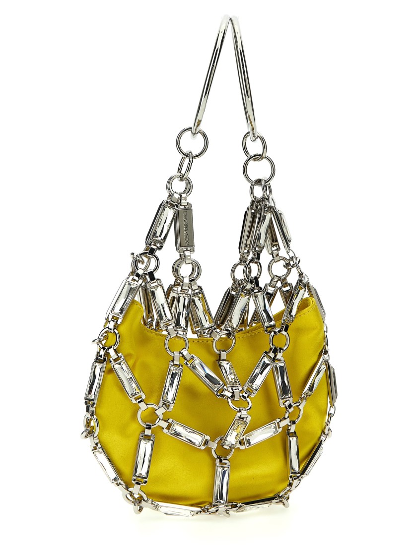 Dsquared2 Cage Embellished Chain-link Detailed Tote Bag In Yellow