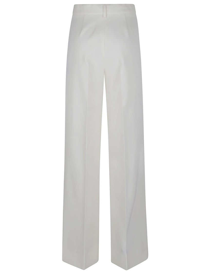 Stella Mccartney High-waisted Cream White Wool Trousers In Neutrals