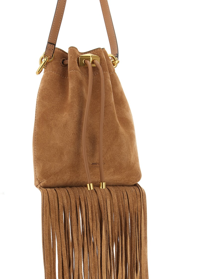 Jimmy Choo Mini Bucket Bag Fringe Detailing