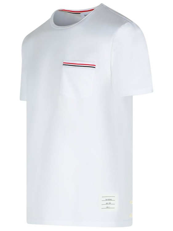 THOM BROWNE ホワイト Tシャツ Thom Browne - Classic Pique Rib Side Insert 4-Bar T-Shirt