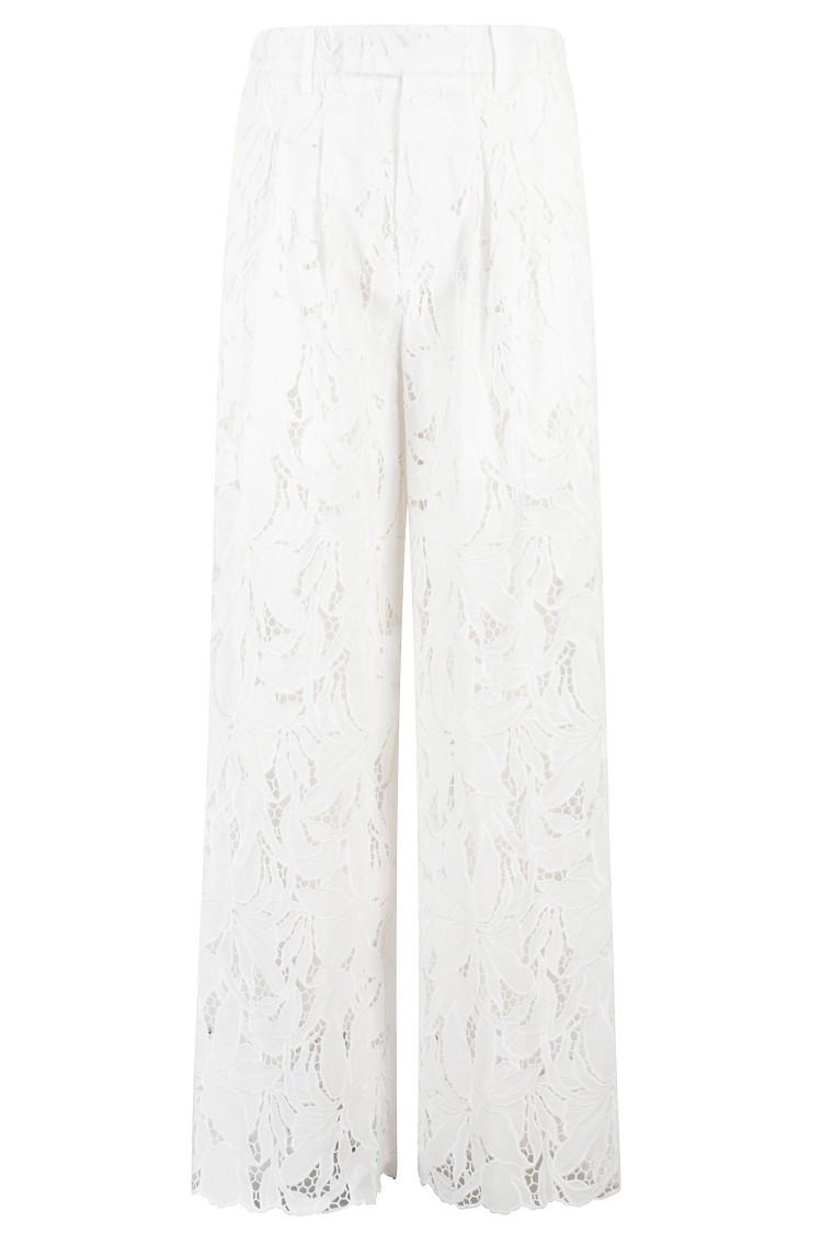 Isabelle Blanche Drawstring Trousers In White