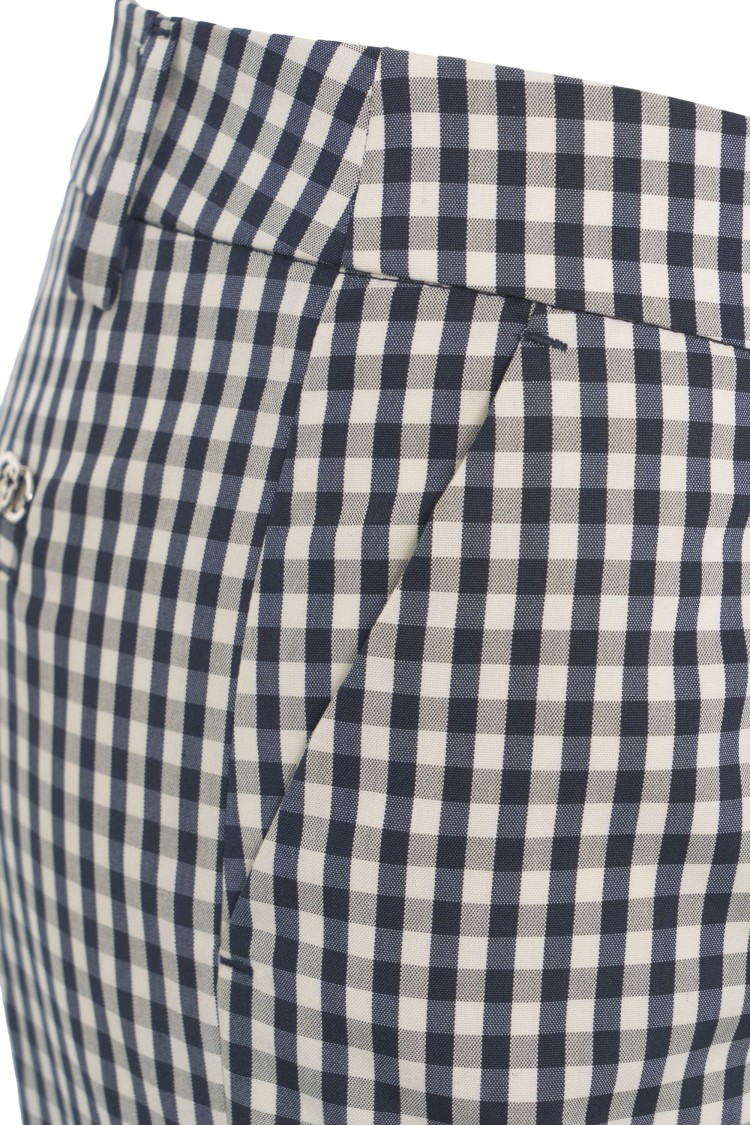 LIU •JO LIU JO CHECK PATTERN CAPRI PANTS WITH BELT LOOPS