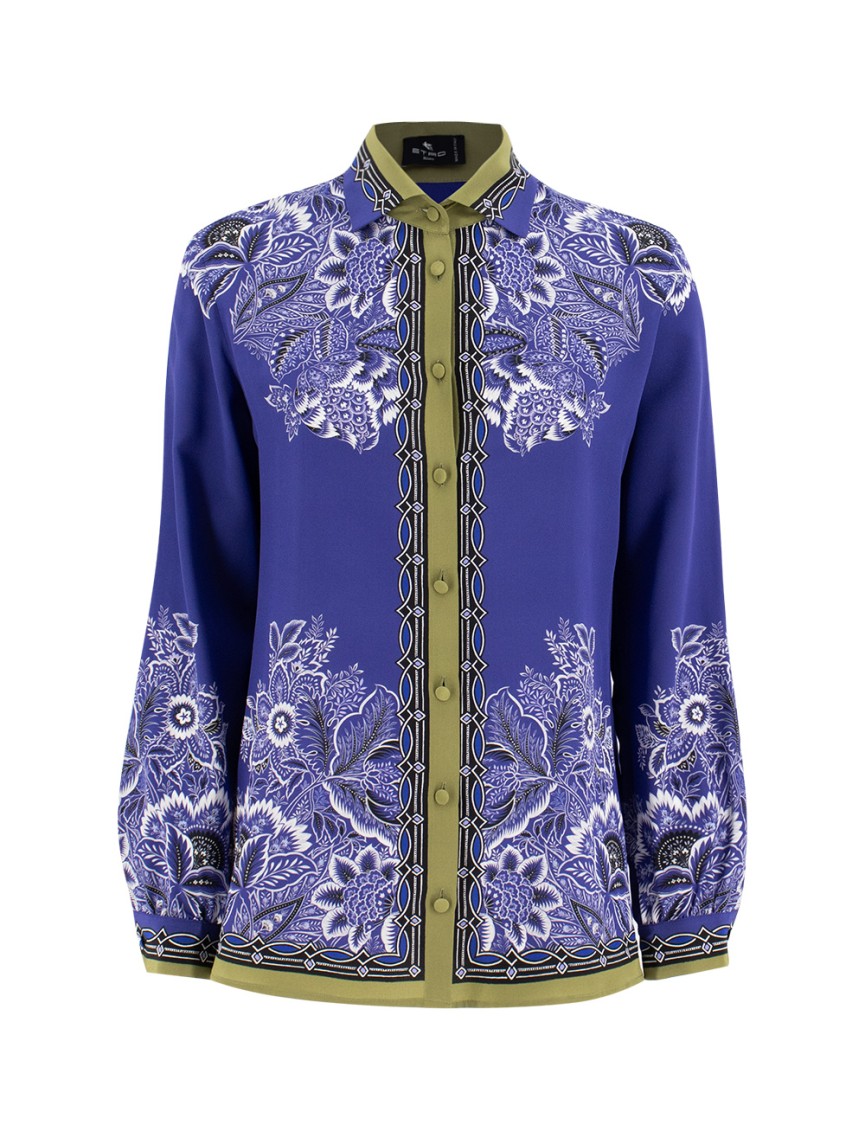 Etro Floral Print Silk Crepe De Chine Blouse