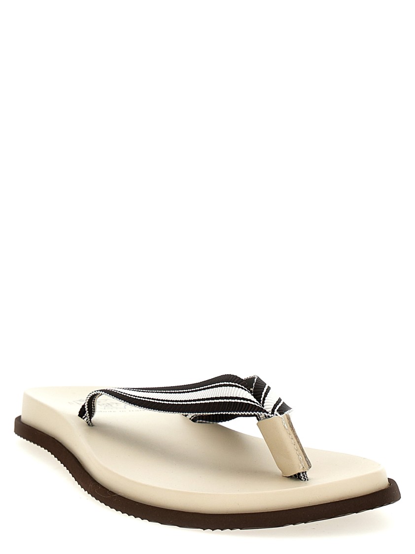 Brunello Cucinelli Leather Pool Slides