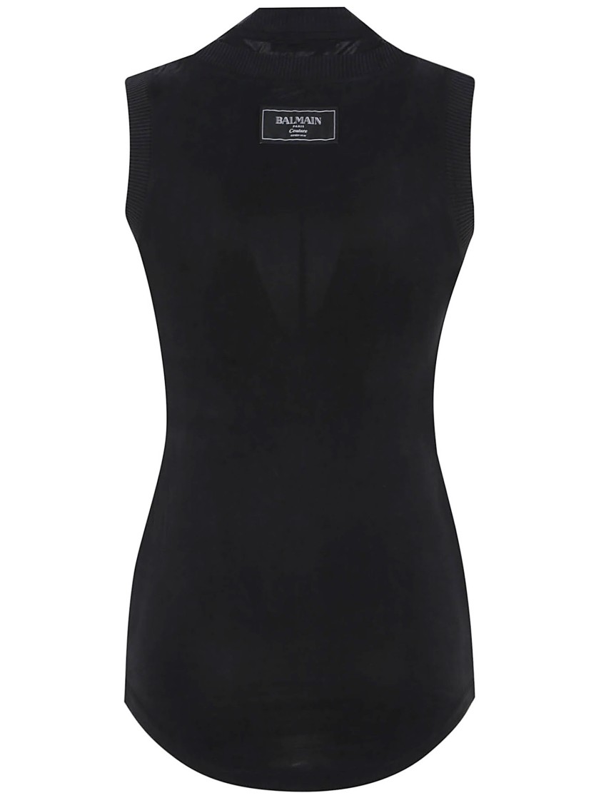 BALMAIN BALMAIN SL DOUBLE COLLAR TWISTED TANK TOP