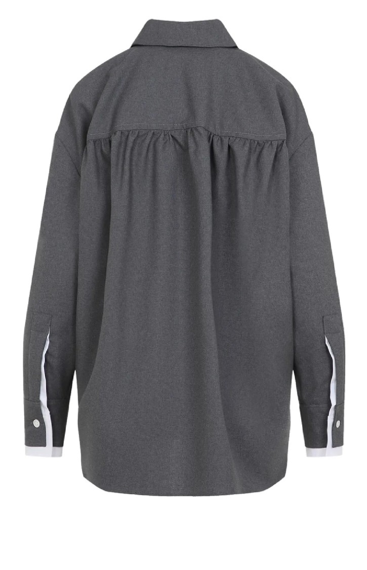 Shop Marni Relaxed-fit Virgin Wool Shirt In Grey