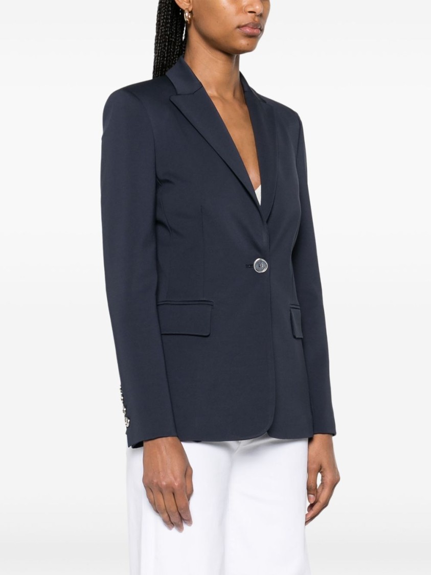 Pinko Tailored Blue Blazer With Single-button Closure