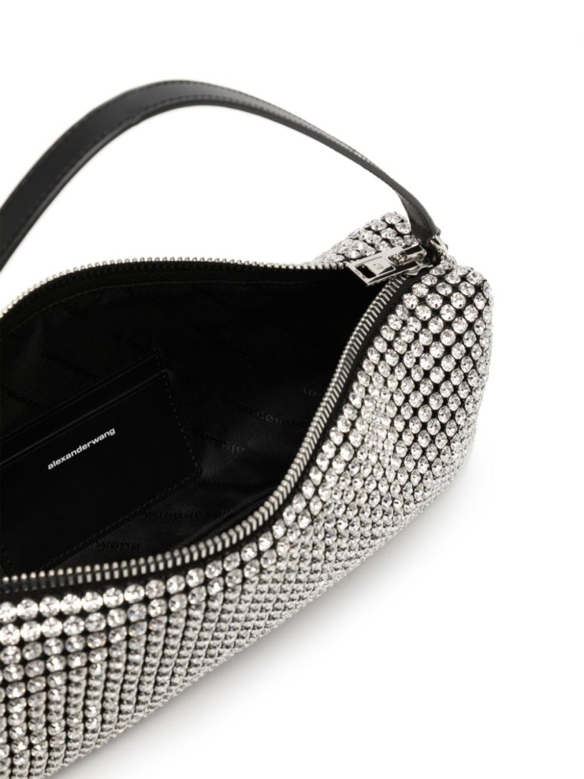 Alexander Wang Crystal-embellished Rectangle Bag With Logo-engraved Hardware
