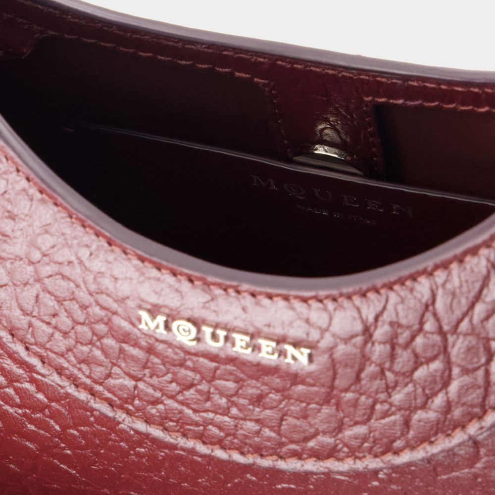 Alexander Mcqueen Mini Cross Bar Purse - Leather - Red In Burgundy