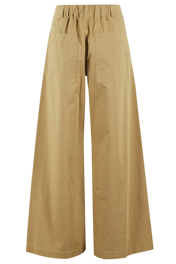 Shop Tela Wide-leg Pants With Angled Front Pockets In Neutrals