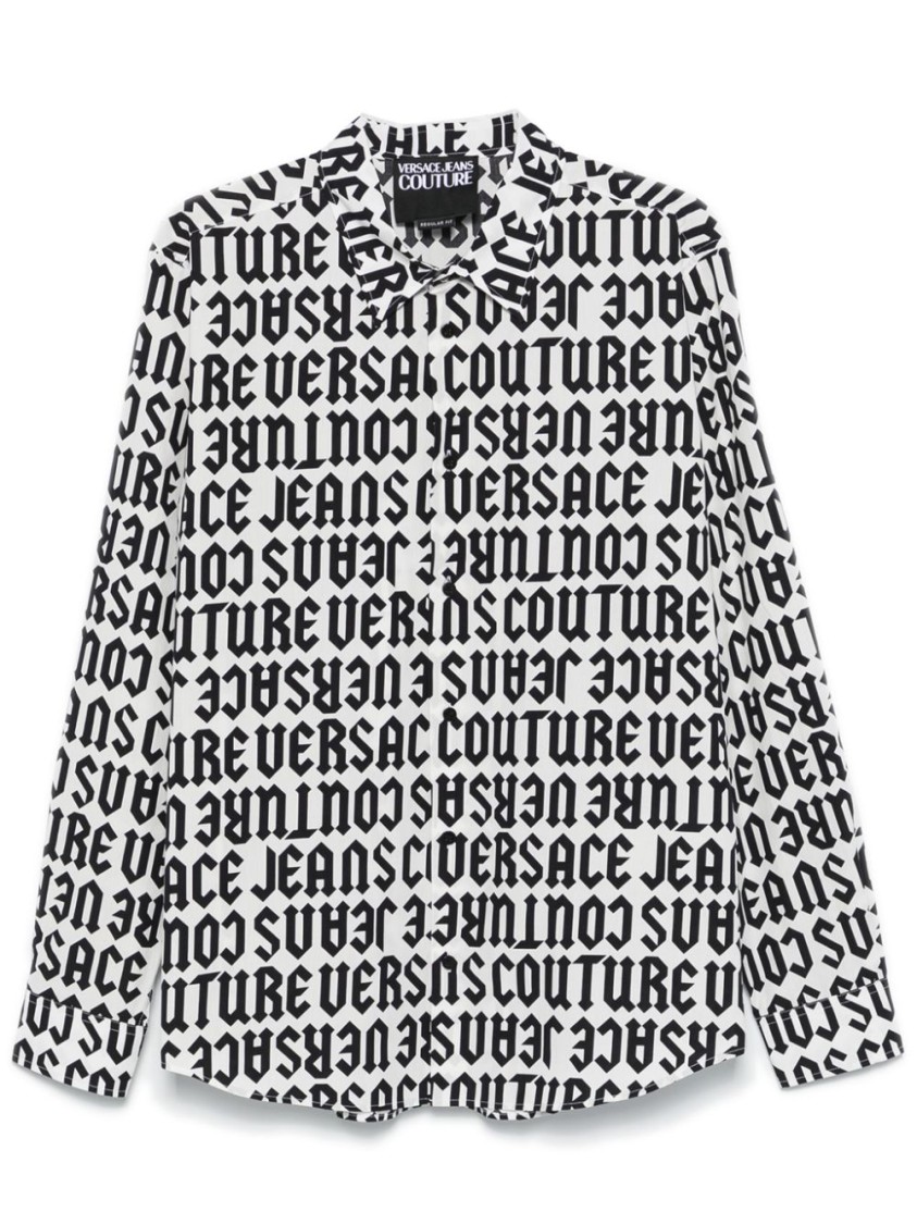 Shop Versace Jeans Couture Shirt With Print In White