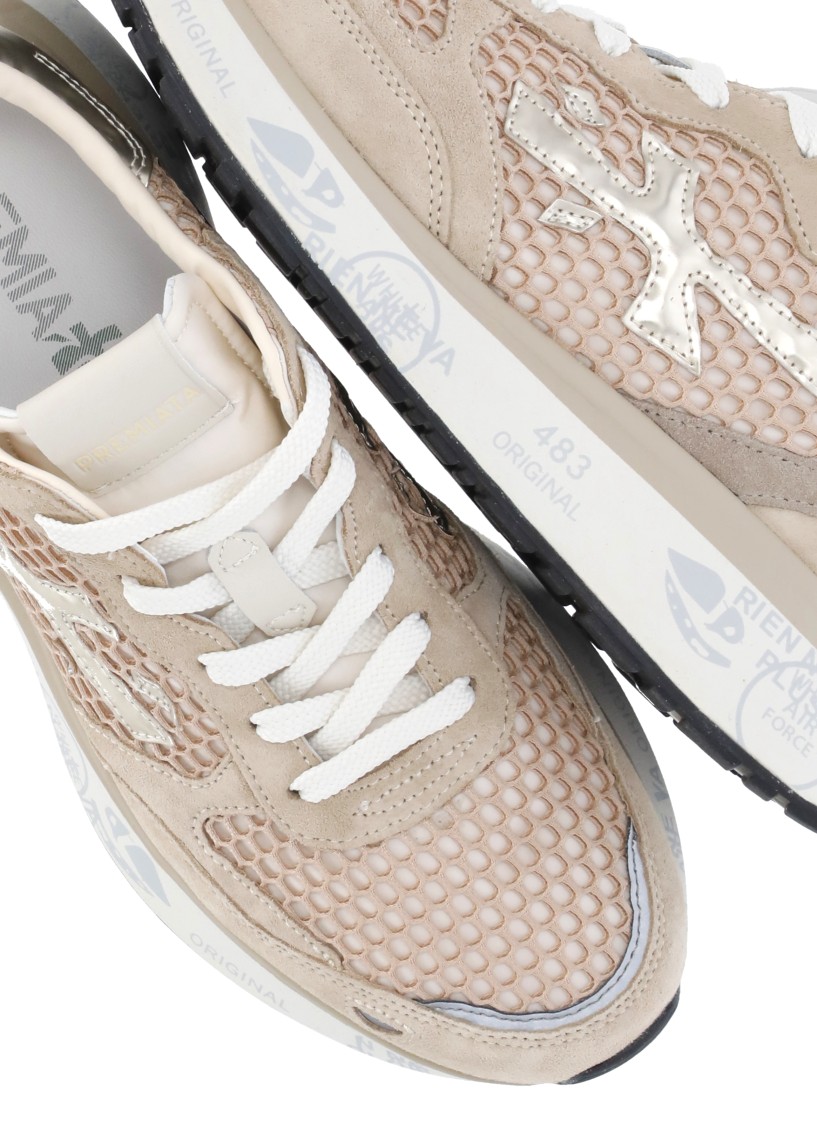 Premiata Low Top Sneakers With Mesh And Metallic