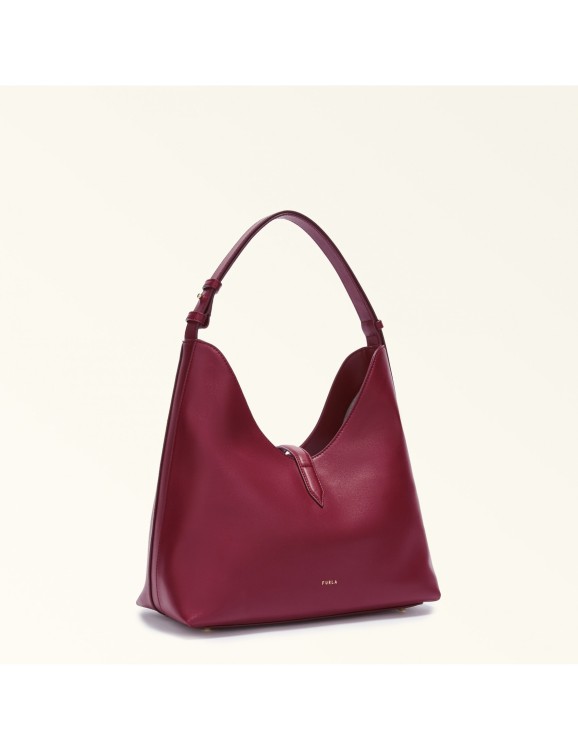 トートバッグ Furla Cherry Red Leather Goccia M Hobo Bag Furla Cherry Red Leather Goccia M Hobo Bag in Red | THE LIST